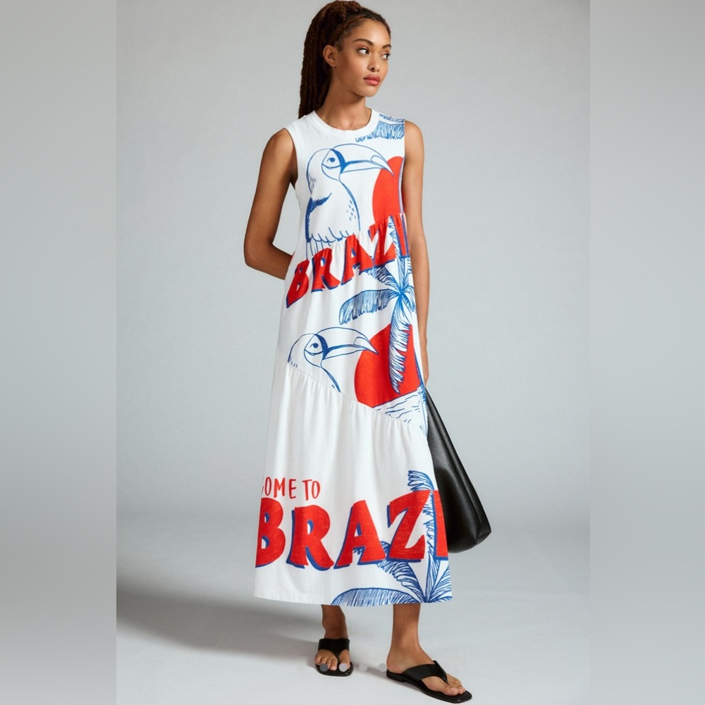 Anthropologie x Farm Rio Graphic Maxi Dress